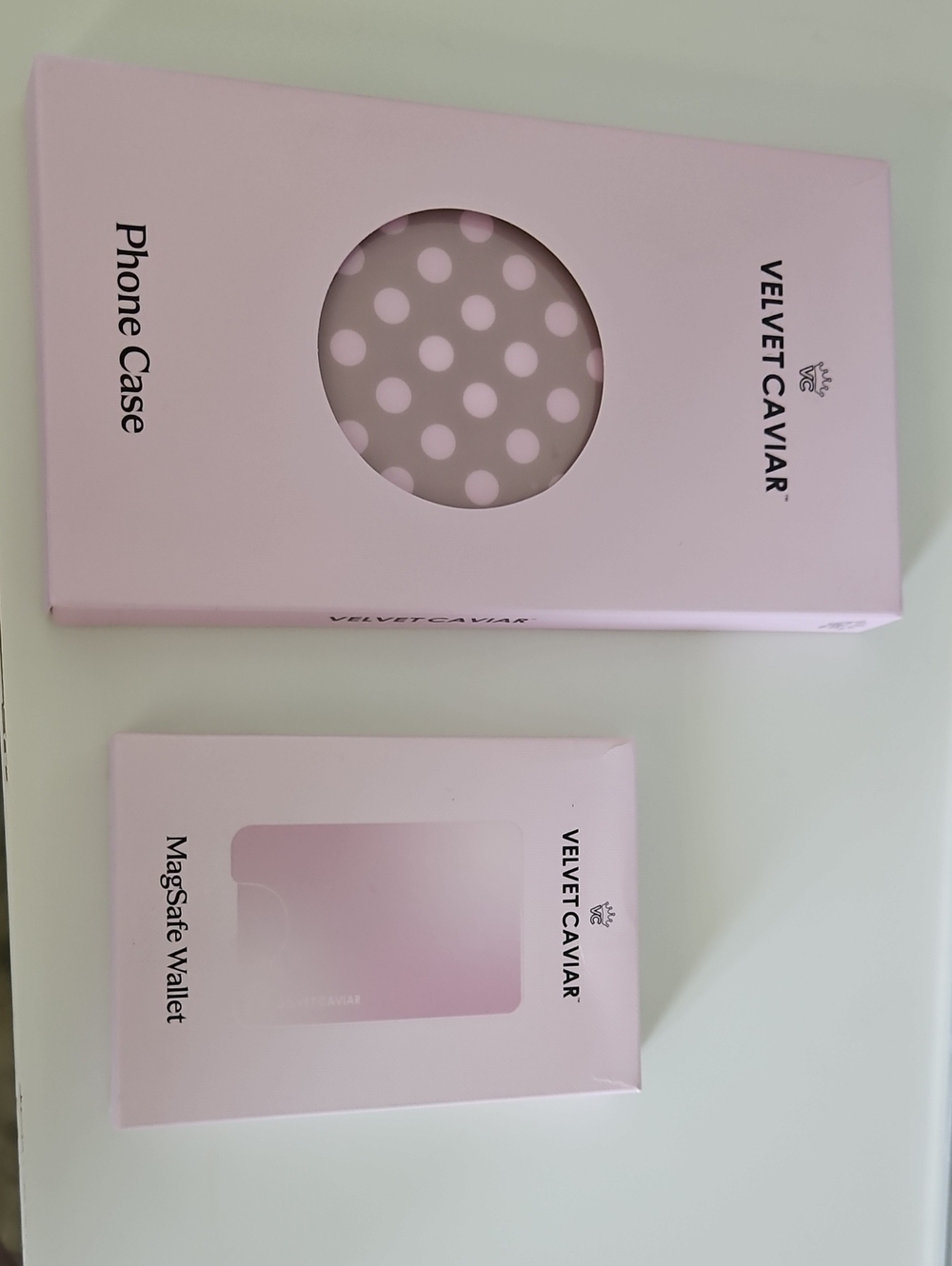Velvet Caviar Pink Polka Dot Phone Case & MagSafe Wallet Duo Samsung S25 Plus